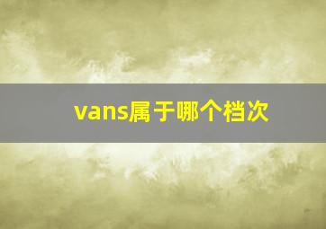 vans属于哪个档次