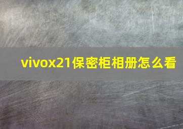 vivox21保密柜相册怎么看