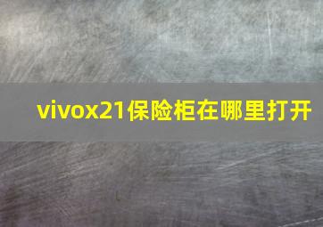 vivox21保险柜在哪里打开