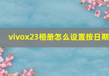 vivox23相册怎么设置按日期