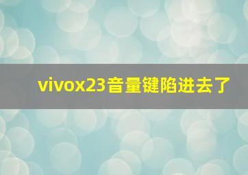 vivox23音量键陷进去了