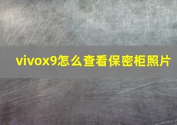 vivox9怎么查看保密柜照片