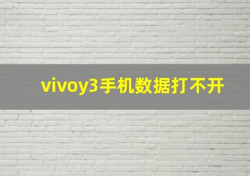 vivoy3手机数据打不开