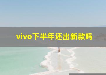 vivo下半年还出新款吗