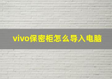 vivo保密柜怎么导入电脑