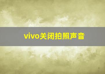 vivo关闭拍照声音