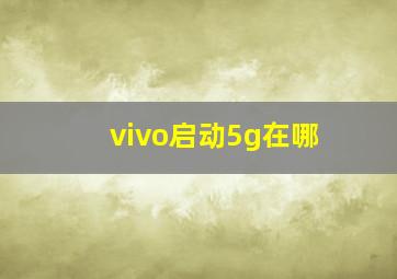 vivo启动5g在哪