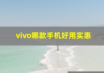 vivo哪款手机好用实惠