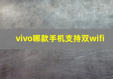 vivo哪款手机支持双wifi