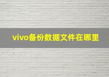 vivo备份数据文件在哪里