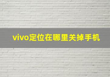 vivo定位在哪里关掉手机