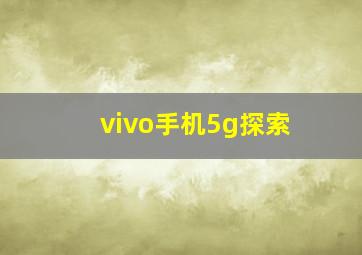 vivo手机5g探索