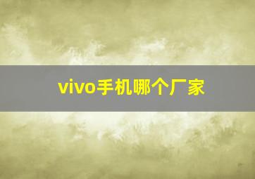 vivo手机哪个厂家