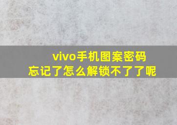 vivo手机图案密码忘记了怎么解锁不了了呢