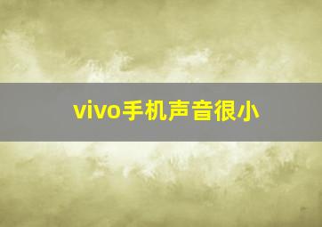 vivo手机声音很小