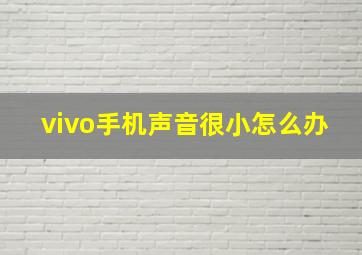 vivo手机声音很小怎么办