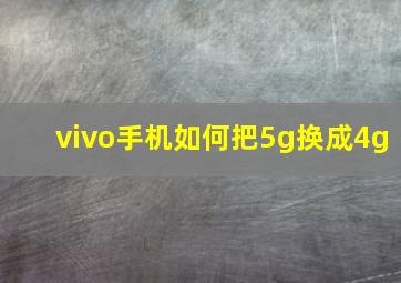 vivo手机如何把5g换成4g