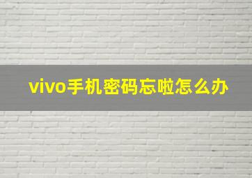 vivo手机密码忘啦怎么办