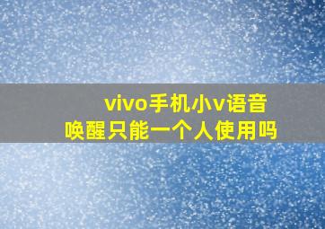 vivo手机小v语音唤醒只能一个人使用吗