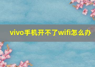 vivo手机开不了wifi怎么办