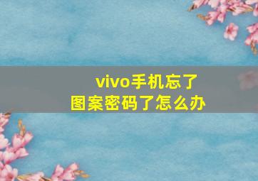 vivo手机忘了图案密码了怎么办