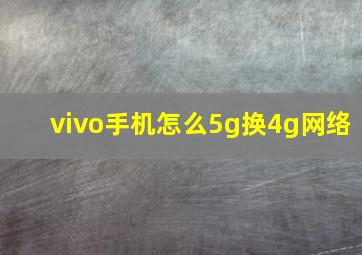 vivo手机怎么5g换4g网络