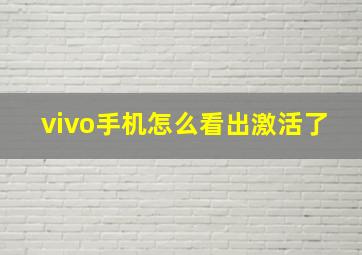 vivo手机怎么看出激活了