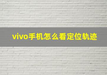 vivo手机怎么看定位轨迹