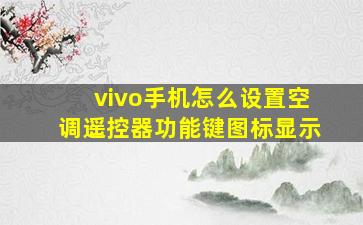 vivo手机怎么设置空调遥控器功能键图标显示