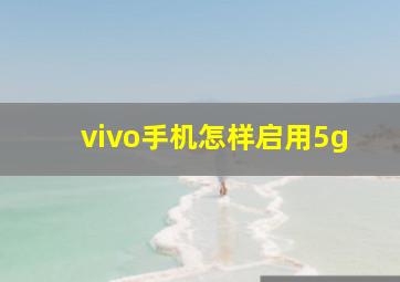 vivo手机怎样启用5g