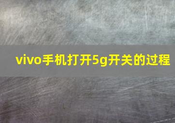 vivo手机打开5g开关的过程