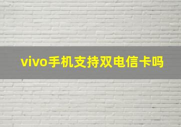 vivo手机支持双电信卡吗