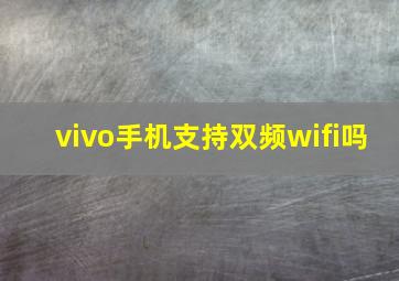 vivo手机支持双频wifi吗