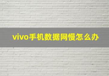 vivo手机数据网慢怎么办