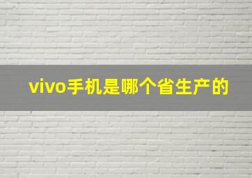 vivo手机是哪个省生产的