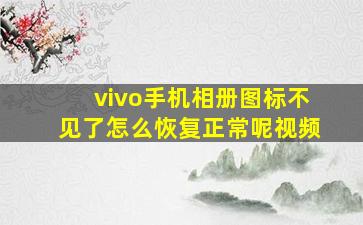 vivo手机相册图标不见了怎么恢复正常呢视频