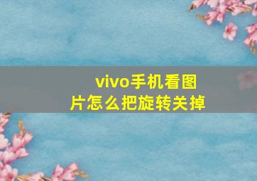 vivo手机看图片怎么把旋转关掉