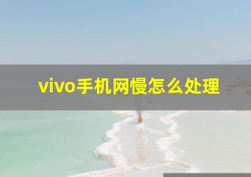 vivo手机网慢怎么处理