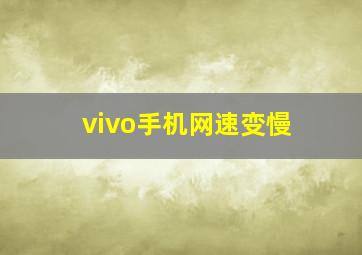 vivo手机网速变慢