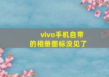 vivo手机自带的相册图标没见了