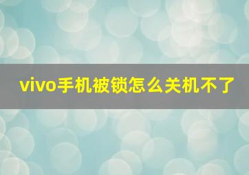 vivo手机被锁怎么关机不了