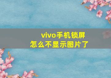 vivo手机锁屏怎么不显示图片了