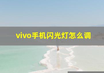 vivo手机闪光灯怎么调