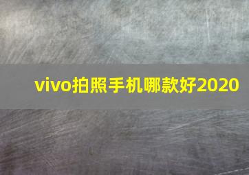 vivo拍照手机哪款好2020