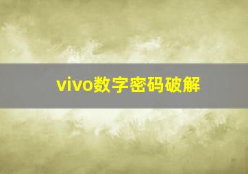 vivo数字密码破解