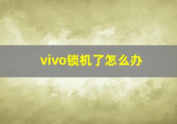 vivo锁机了怎么办