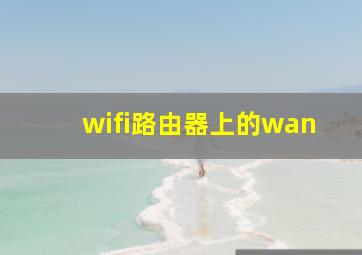 wifi路由器上的wan