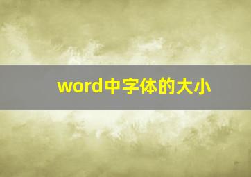 word中字体的大小