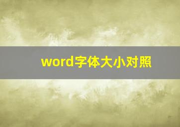 word字体大小对照