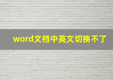 word文档中英文切换不了